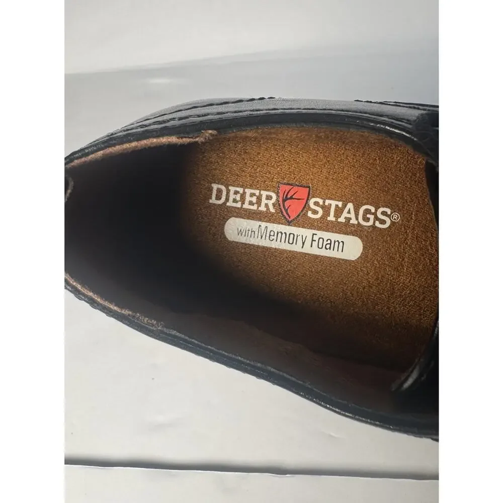 Deer Stags Zander Boys Dress Shoes Black Oxford Lace Up Size 4M Memory Foam
